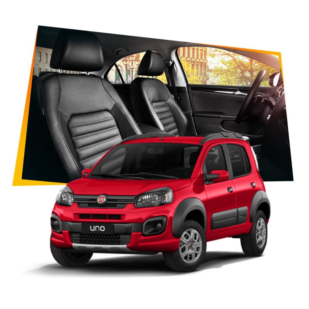 Banco de couro sintético para Fiat Uno - Cores personalizadas